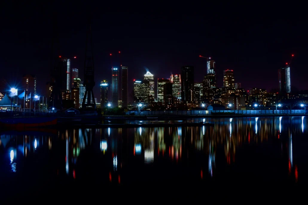 London skyline at night — buy poppers online in the UK