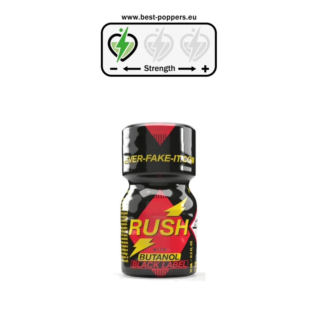 Rush Butanol Black Label Poppers - 10ml - Pentyl Nitrite + Butanol product image