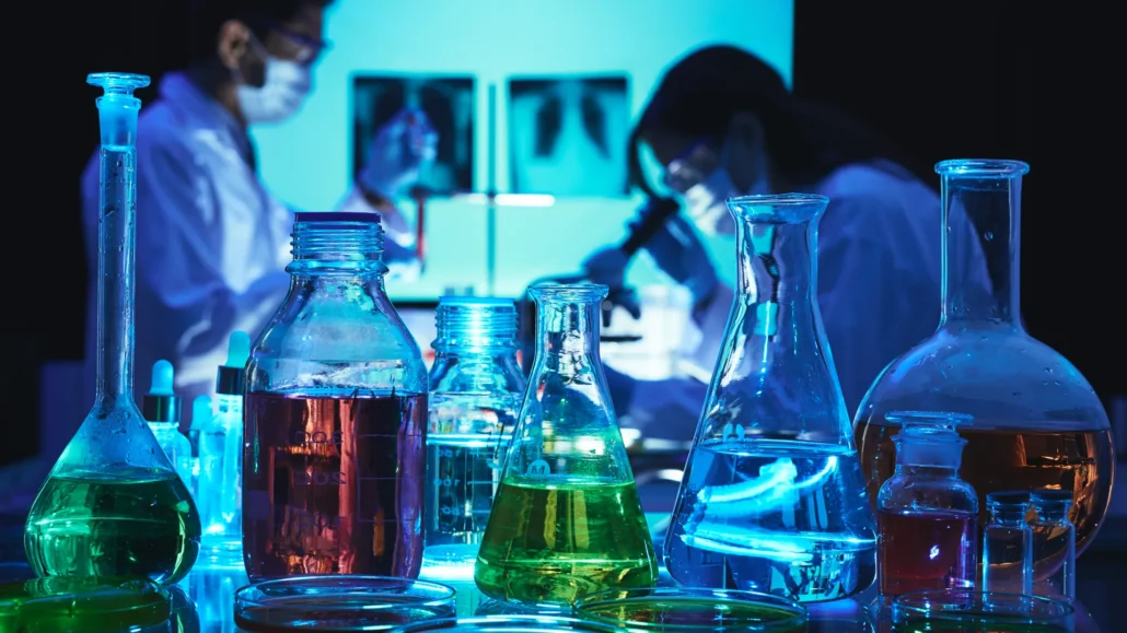 science lab glassware researchers 1920x1080 1